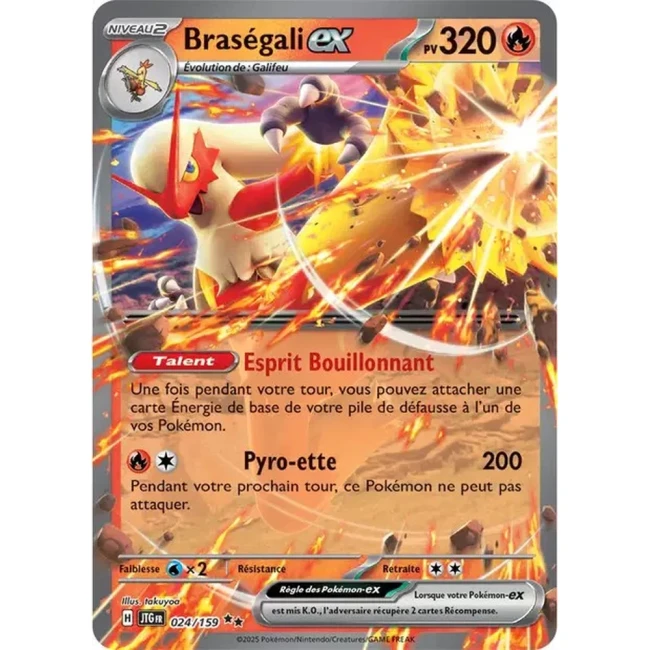 Carte Pokémon Braségali ex 24/159 - EV9 Aventures Ensemble