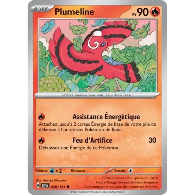 Carte Pokémon Plumeline 26/191 - EV8 Étincelles Déferlantes