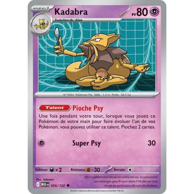 Carte Pokémon Kadabra 55/132 - ME1 Méga évolution