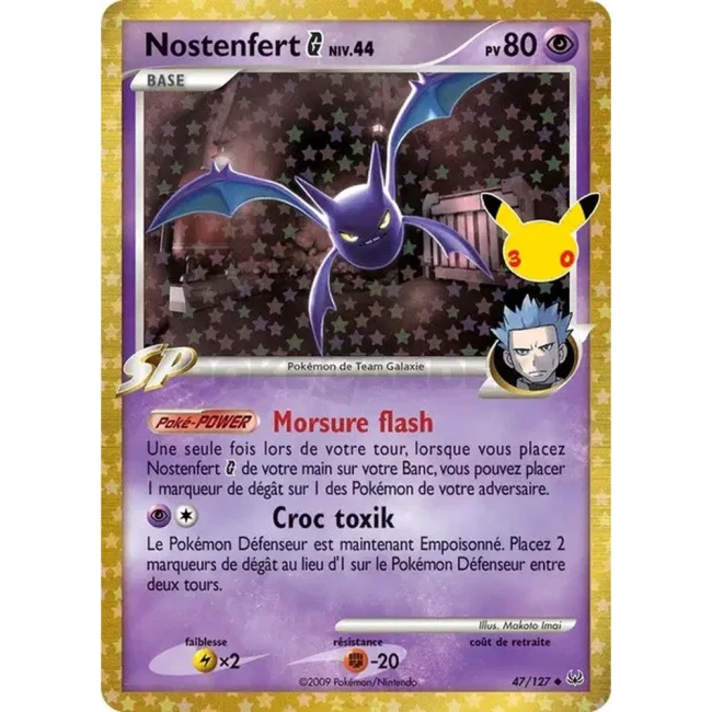 Carte Pokémon Nostenfer G 47/127 – 30e Anniversaire FR – Collection Classique