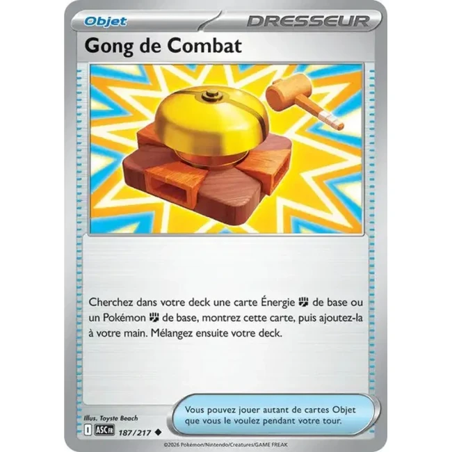 Carte Pokémon Gong de Combat 187/217 - ME02.5 Héros Transcendants