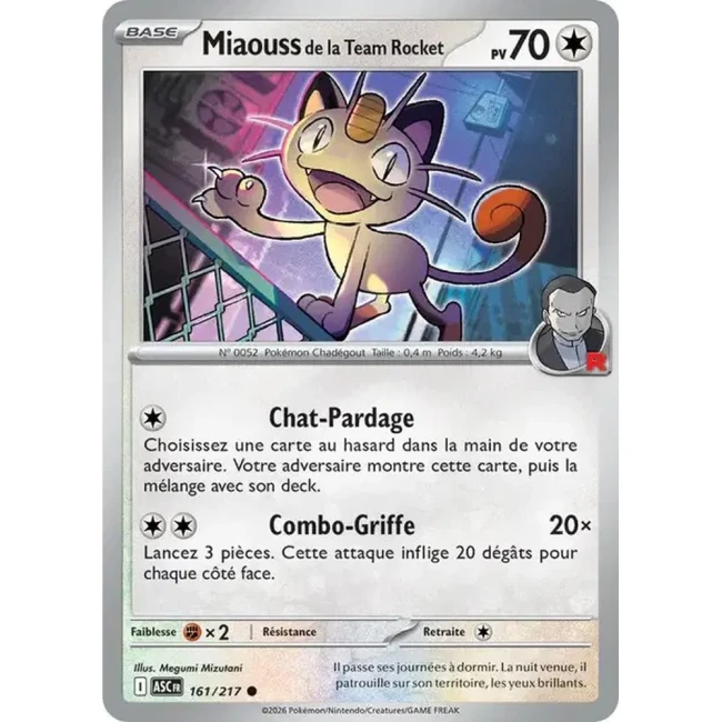 Carte Pokémon Miaouss de la Team Rocket 161/217 - ME02.5 Héros Transcendants