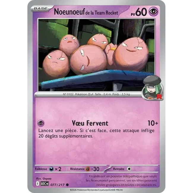 Carte Pokémon Noeunoeuf de la Team Rocket 77/217 - ME02.5 Héros Transcendants