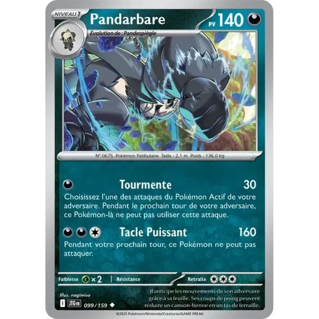Carte Pokémon Pandarbare 99/159 - EV9 Aventures Ensemble