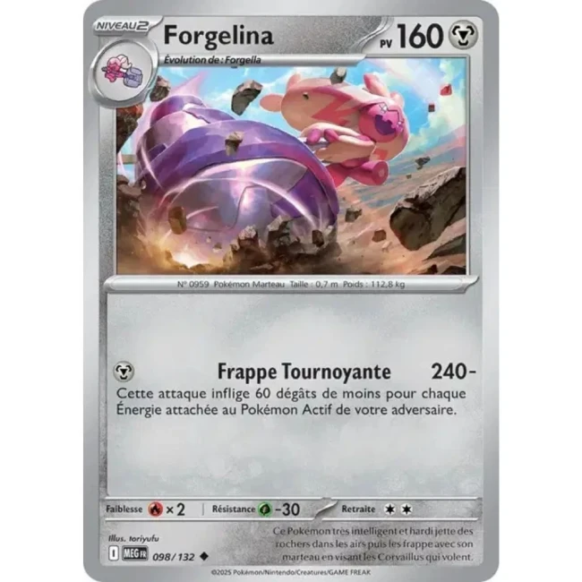 Carte Pokémon Forgelina 98/132 - ME1 Méga évolution
