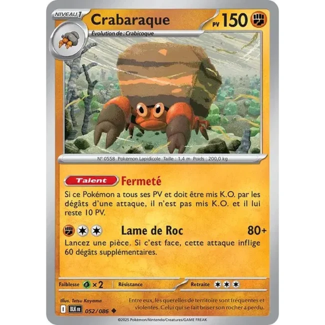 Carte Pokémon Crabaraque 52/86 - EV10.5 Foudre Noire