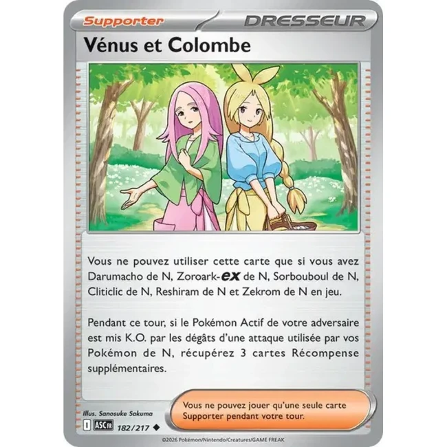 Carte Pokémon Vénus et Colombe 182/217 - ME02.5 Héros Transcendants