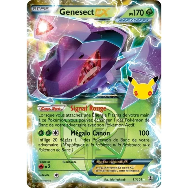 Carte Pokémon Genesect EX 11/101 – 30e Anniversaire FR – Collection Classique