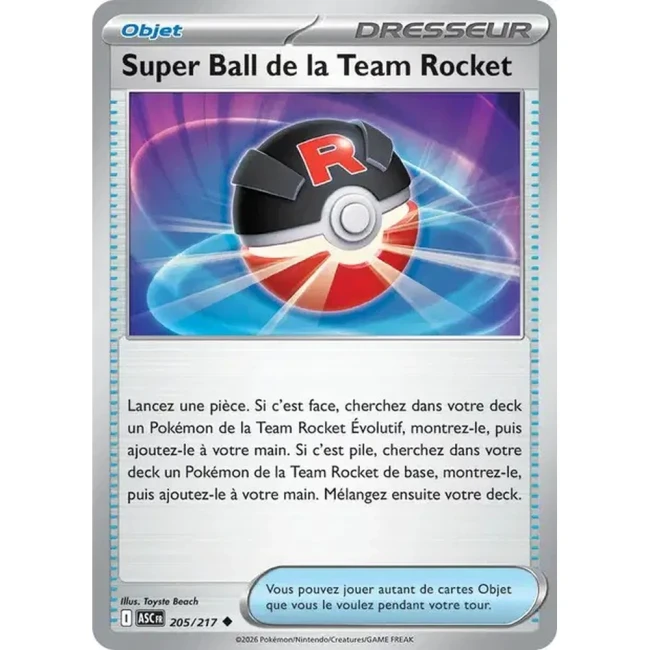 Carte Pokémon Super Ball de la Team Rocket 205/217 - ME02.5 Héros Transcendants