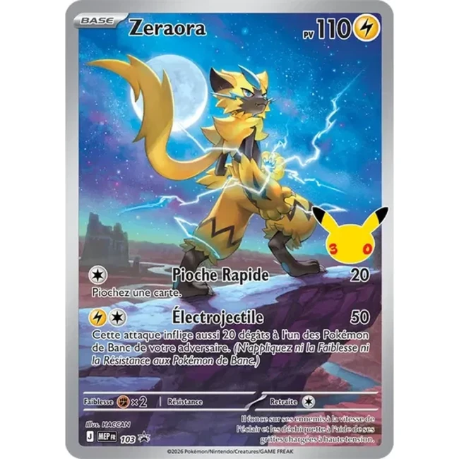 Carte Pokémon Zeraora 103 - Méga évolution PROMO