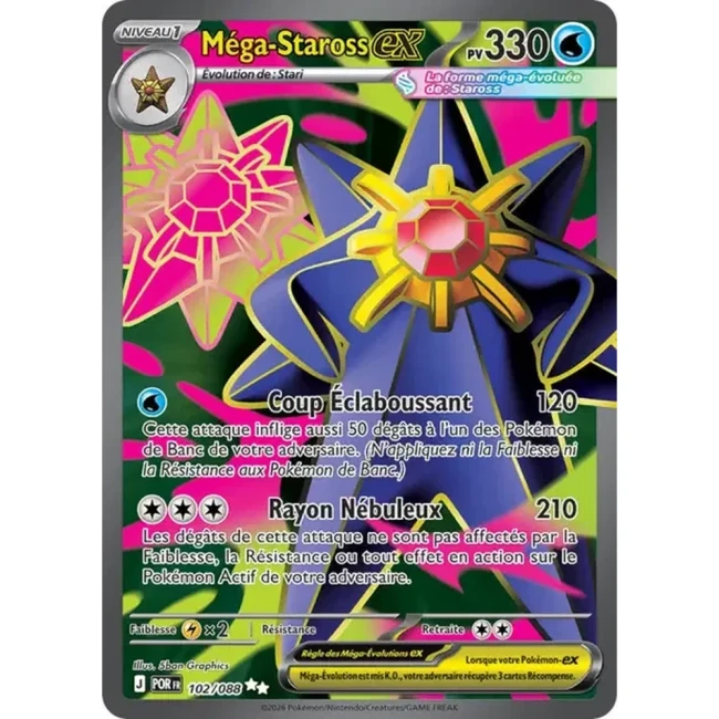Carte Pokémon Méga-Staross ex 102/088 - ME03 Equilibre Parfait