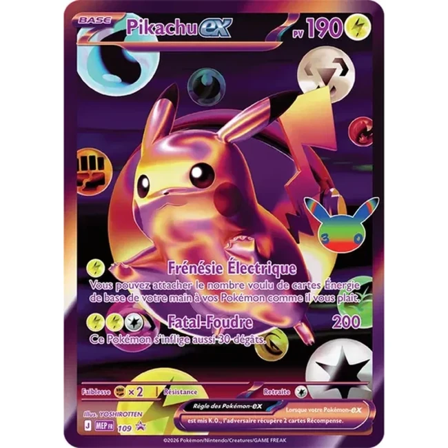 Carte Pokémon Pikachu ex 109 - Méga évolution PROMO
