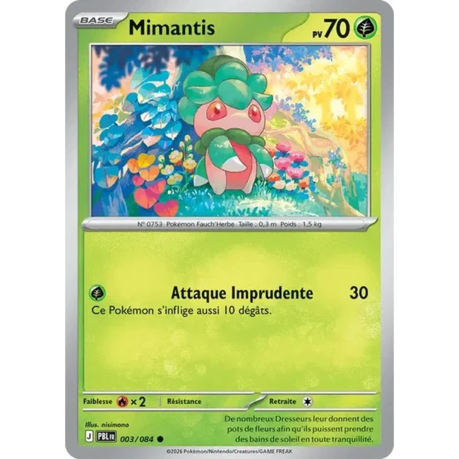 Carte Pokémon Mimantis 3/084 - ME05 Nuit Noire