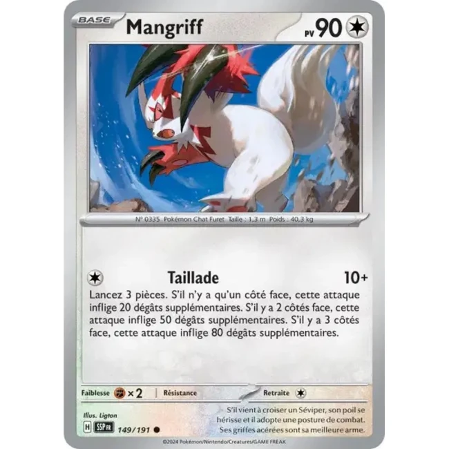Carte Pokémon Mangriff 149/191 - EV8 Étincelles Déferlantes