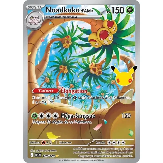 Carte Pokémon Noadkoko d’Alola 129/128 – 30e Anniversaire FR