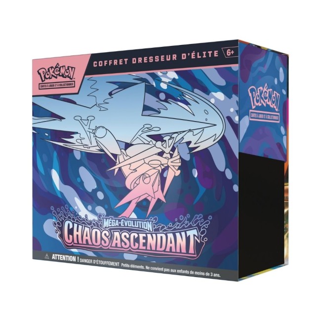 Boîte ETB Pokémon Chaos Ascendant ME04 vue angle coffret dresseur élite