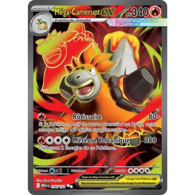 Carte Pokémon Méga-Camérupt ex 156/132 - ME1 Méga évolution