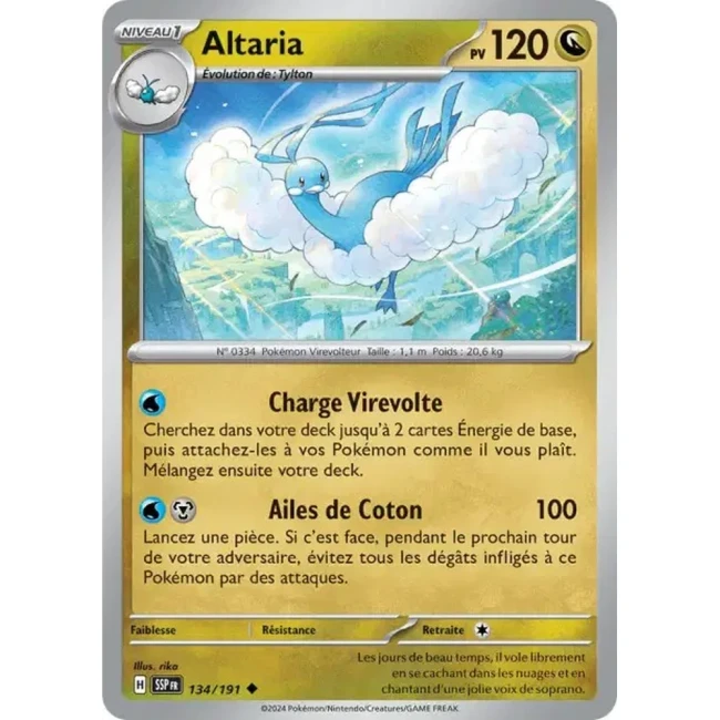 Carte Pokémon Altaria 134/191 - EV8 Étincelles Déferlantes