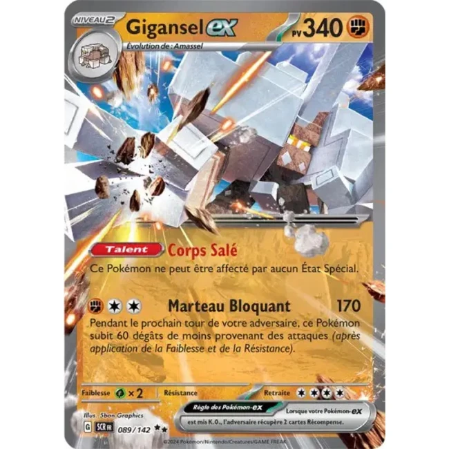 Carte Pokémon Gigansel ex 89/142 - EV7 - Couronne Stellaire