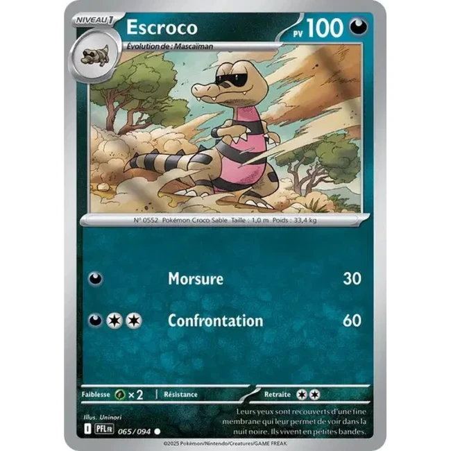 Carte Pokémon Escroco 65/94 - ME02 Flammes Fantasmagoriques