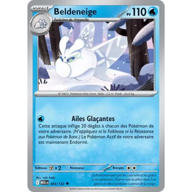 Carte Pokémon Beldeneige 43/132 - ME1 Méga évolution