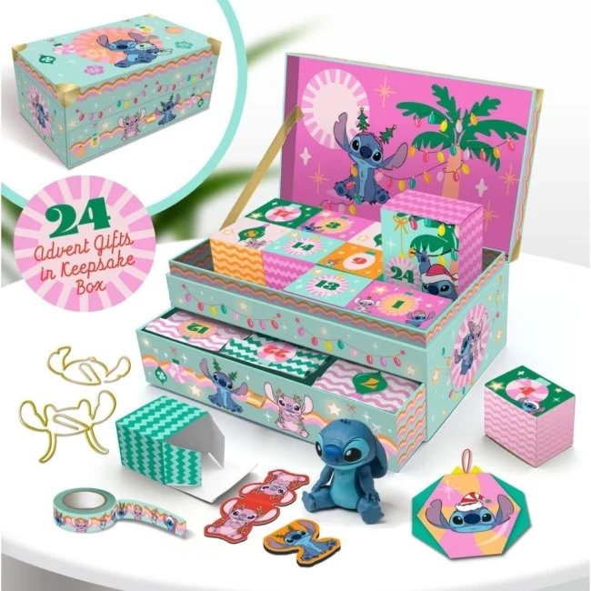 Calendrier de l’Avent Disney Stitch – 24 boîtes surprises dans un coffret souvenir magique !