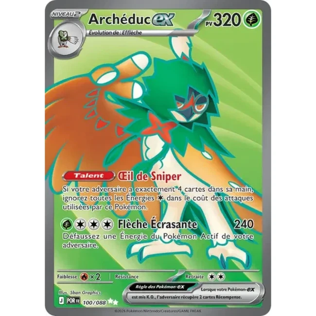 Carte Pokémon Archéduc ex 100/088 - ME03 Equilibre Parfait