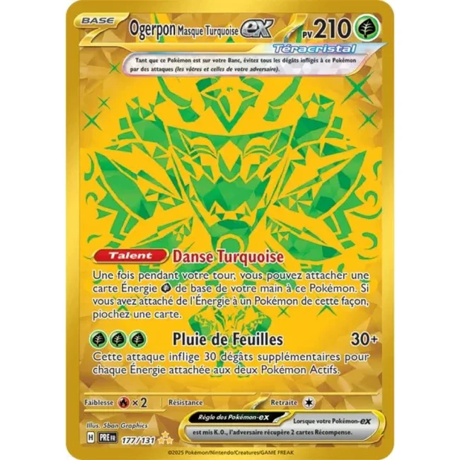 Carte Pokémon Ogerpon Masque Turquoise ex 177/131 - EV8.5 Evolutions Prismatiques