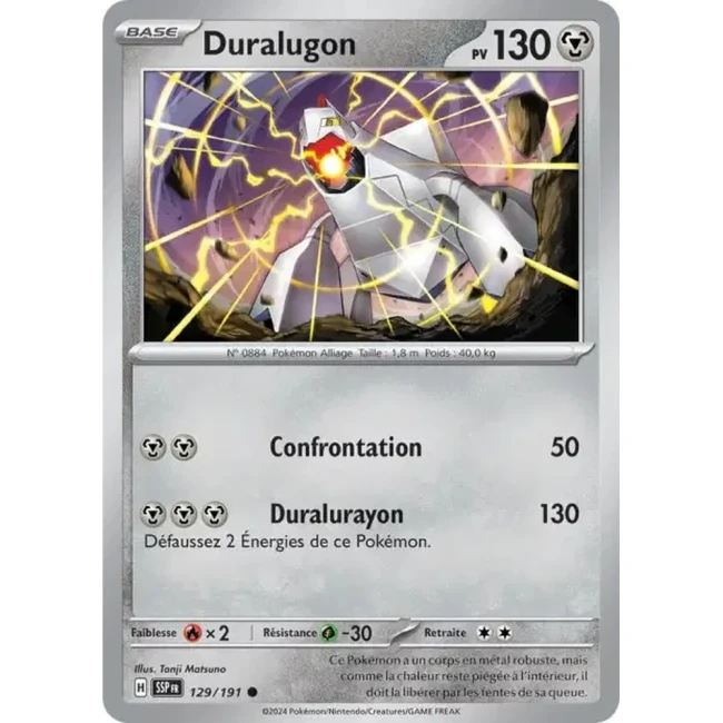 Carte Pokémon Duralugon 129/191 - EV8 Étincelles Déferlantes