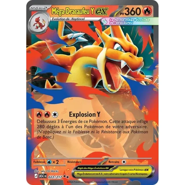 Carte Pokémon Méga-Dracaufeu Y ex 22/217 -  ME02.5  Héros Transcendants