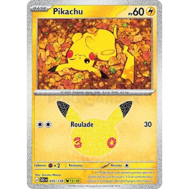 Carte Pokémon Pikachu 035/128 – 30e Anniversaire FR
