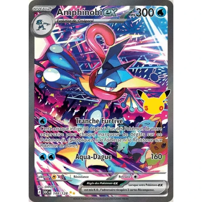 Carte Pokémon Amphinobi ex 148/128 – 30e Anniversaire FR