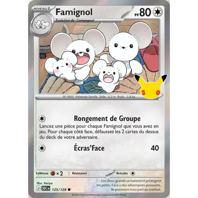 Carte Pokémon Famignol 125/128 – 30e Anniversaire FR