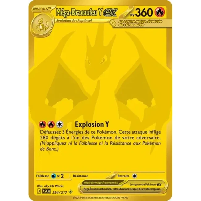 Carte Pokémon Méga-Dracaufeu Y ex 294/217 - ME02.5  Héros Transcendants