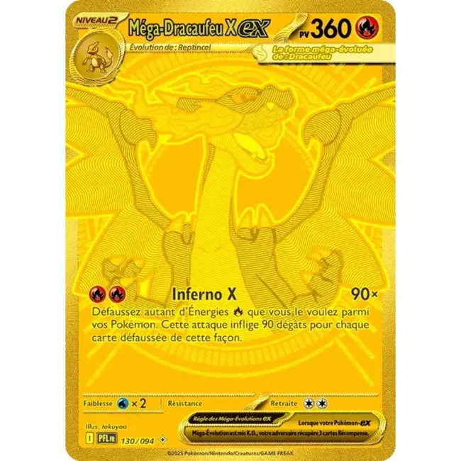 Carte Pokémon Méga-Dracaufeu X ex 130/94 - ME02 Flammes Fantasmagoriques