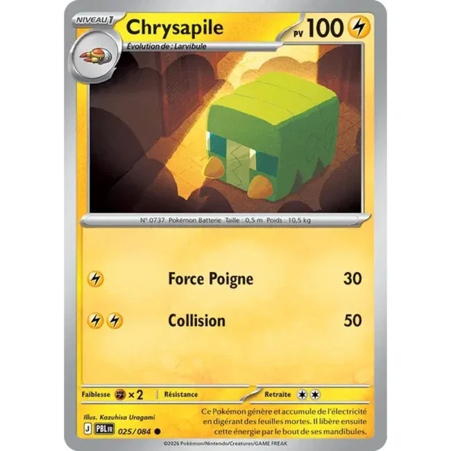Carte Pokémon Chrysapile 25/084 - ME05 Nuit Noire