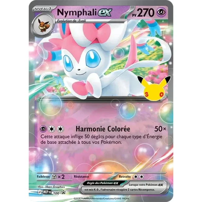 Carte Pokémon Nymphali ex 100 - Méga évolution PROMO