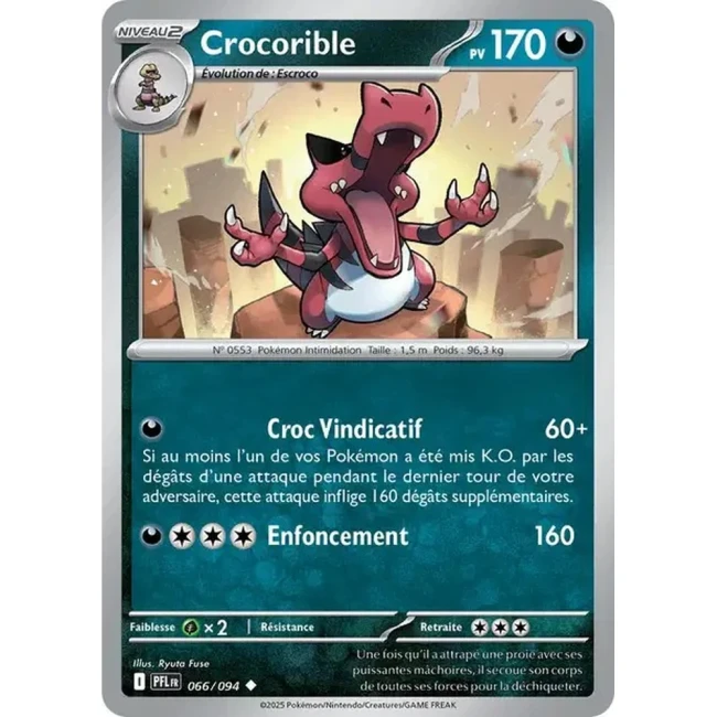 Carte Pokémon Crocorible 66/94 - ME02 Flammes Fantasmagoriques