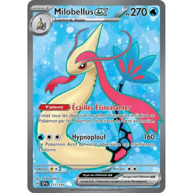 Carte Pokémon Milobellus ex 217/191 - EV8 Étincelles Déferlantes