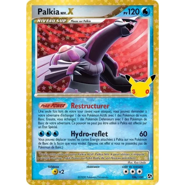 Carte Pokémon Palkia Niv.X 106/106 – 30e Anniversaire FR – Collection Classique