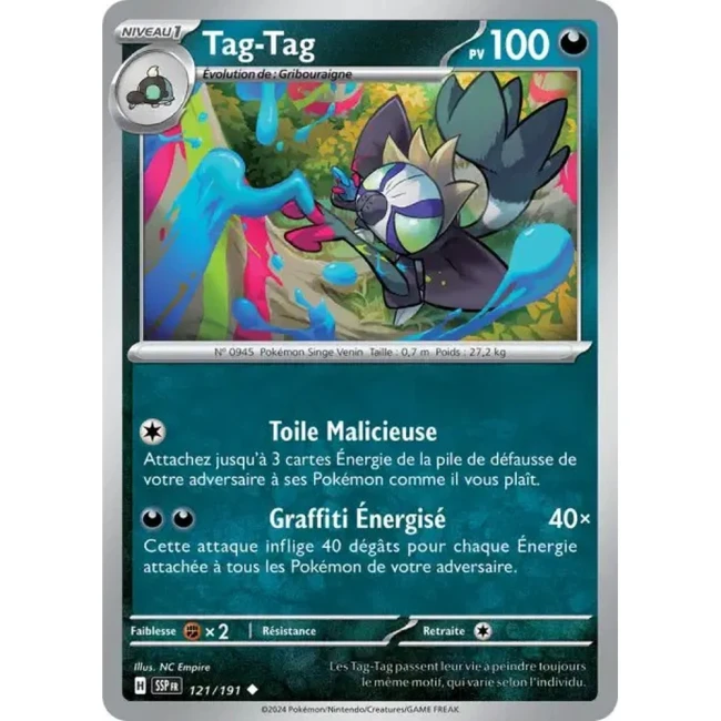 Carte Pokémon Tag-Tag 121/191 - EV8 Étincelles Déferlantes