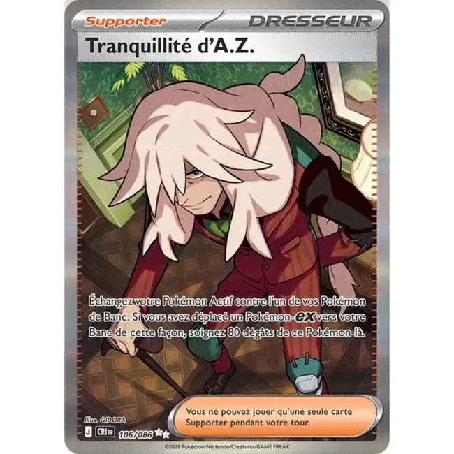 Carte Pokémon Tranquilité d'A.Z. 106/086 - ME04 Chaos Ascendant