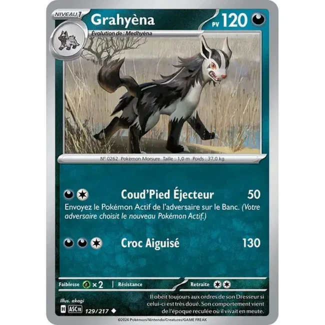 Carte Pokémon Grahyèna 129/217 - ME02.5 Héros Transcendants