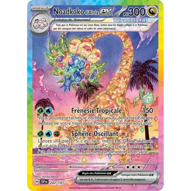 Carte Pokémon Noadkoko d'Alola ex 242/191 - EV8 Étincelles Déferlantes