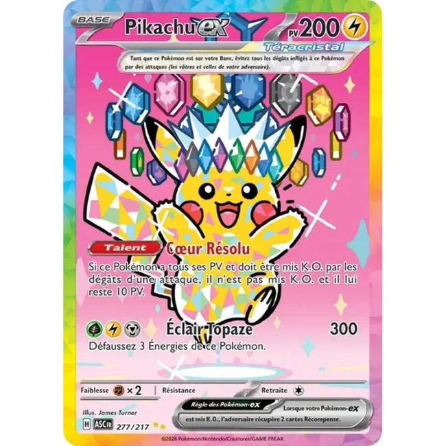 Carte Pokémon Pikachu ex 277/217 - ME02.5  Héros Transcendants