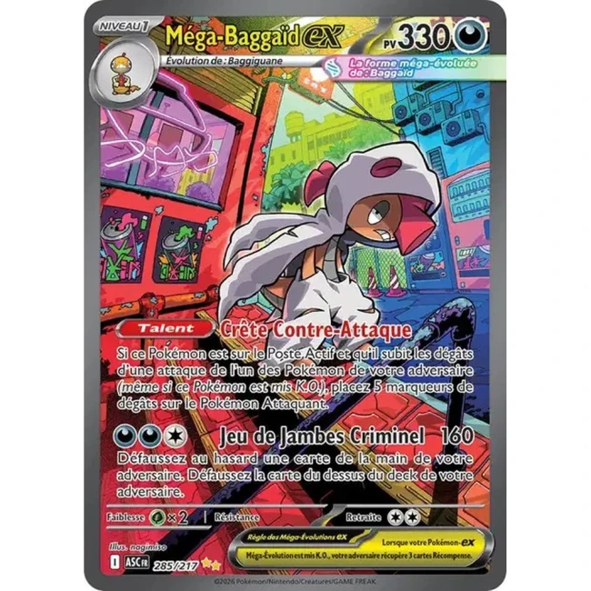 Carte Pokémon Méga-Baggaïd ex 285/217 - ME02.5  Héros Transcendants