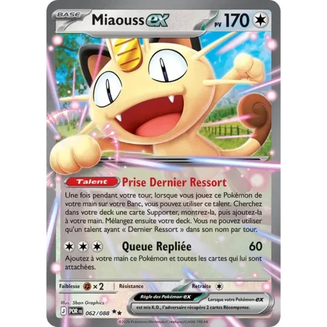 Carte Pokémon Miaouss ex 062/088 - ME03 Equilibre Parfait
