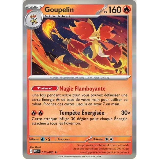 Carte Pokémon Goupelin 13/086 - ME04 Chaos Ascendant