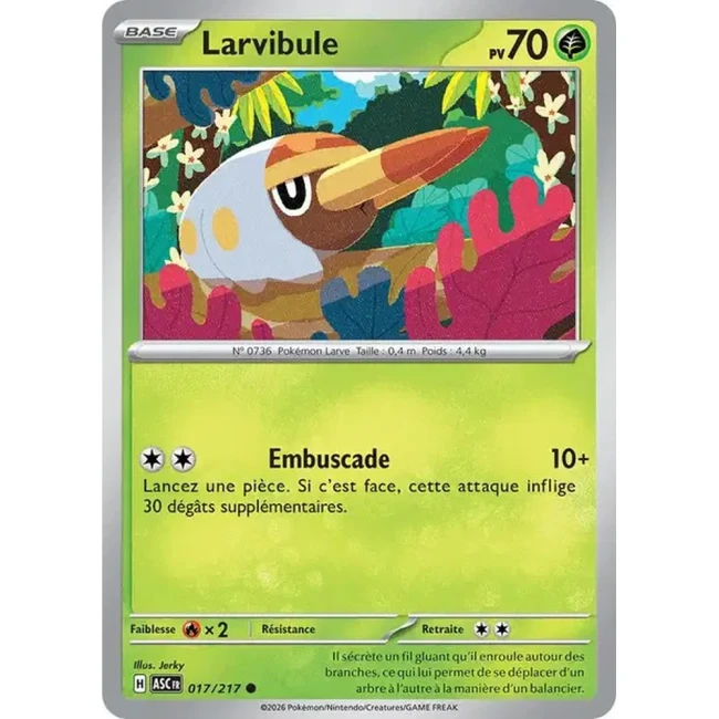 Carte Pokémon Larvibule 17/217 - ME02.5 Héros Transcendants