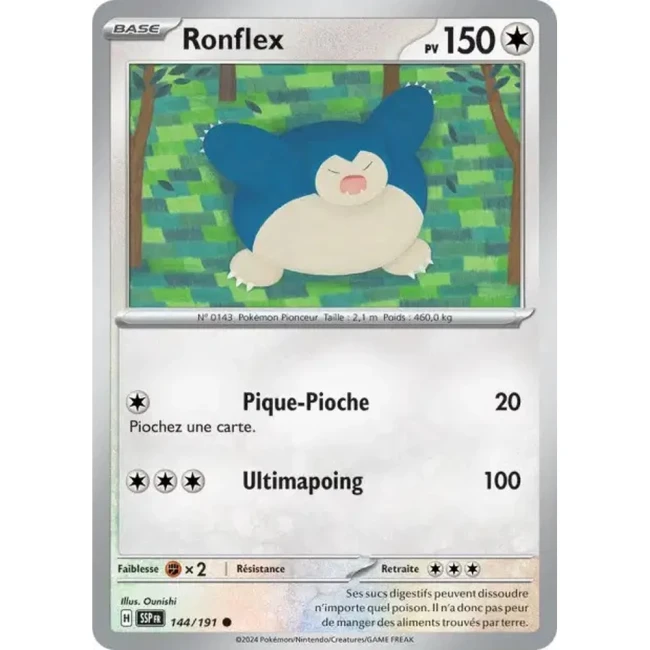 Carte Pokémon Ronflex 144/191 - EV8 Étincelles Déferlantes